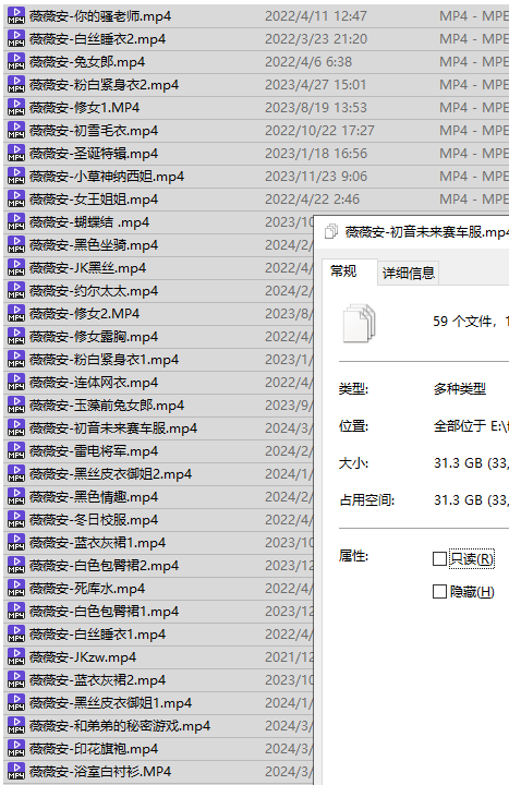 福利姬-薇薇安自整理合集 59V 31.3G